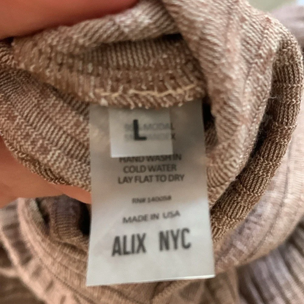 ALIX NYCBianca Marled Rib Knit Bodysuit chestnut size L NWT classic‎ elegant